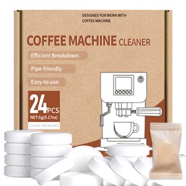Coffee Machine Cleaner Tablets - 24 Pack | Descaling & Deep Cleaning for Keurig, Nespresso, Espresso & Drip Coffee Makers | Remove Limescale, Oil & Residue | Food Safe & Non-Toxic