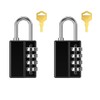 LOFICOPER 2 Pack Combination Lock with 2 Keys, 4 Digit
