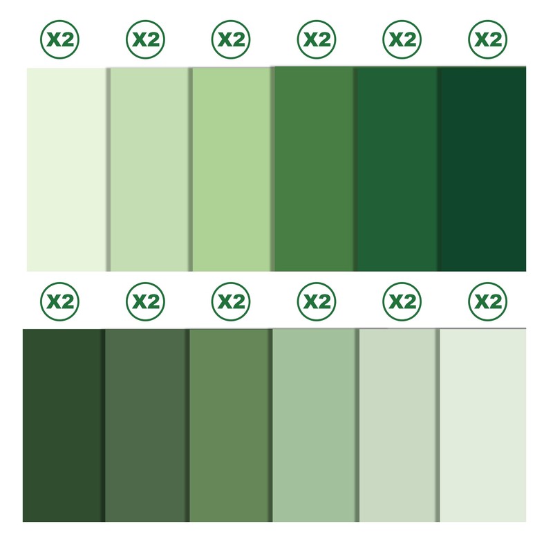 24 Sheets Sage Green Scrapbook Paper 12" x 12" Assorted