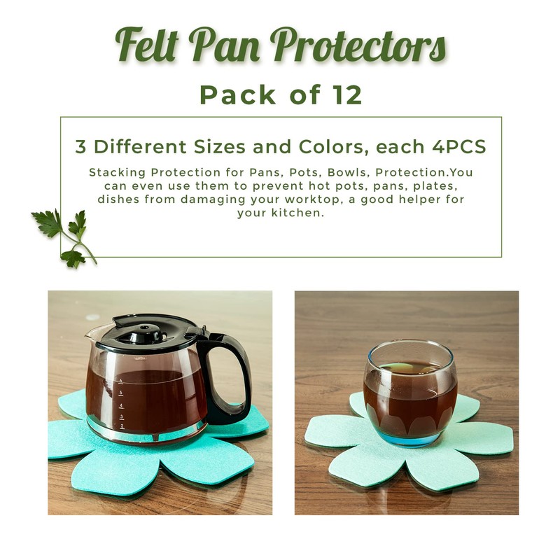 Prefdo Pan Protectors, Larger Thicker Felt Pot Protector Pan Separator