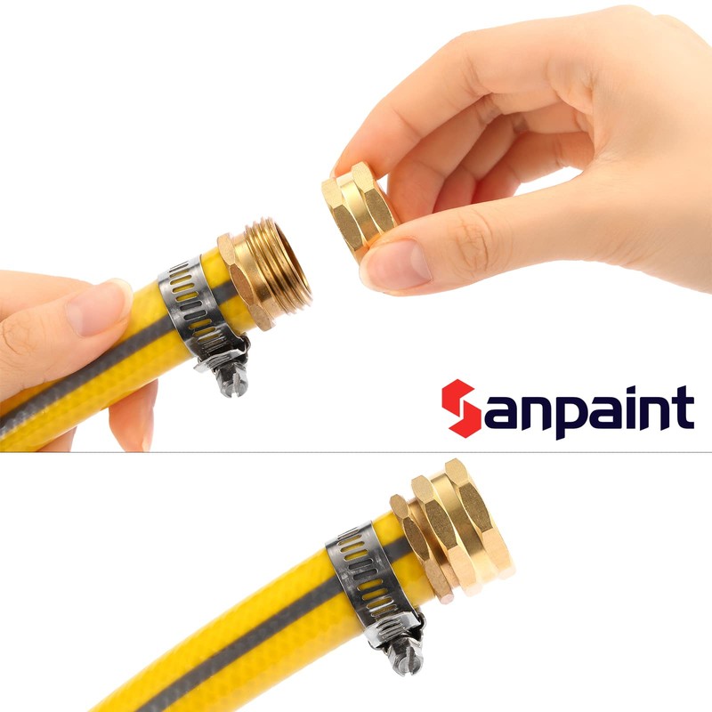 Sanpaint 4 Pack Garden Hose End Caps with Washers, Brass