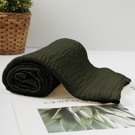 HSOFTIFY 100% Flax Linen Bath Towel 33.5x53 Inches Natural Lightweight Hair Towel for Bathroom Beach Travel, Army Green