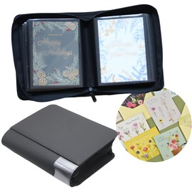 Magiarcana Greeting Card Binder, Greeting Card Organizer Compatible Storage and Display; 5x7 inch Birthday, Wedding,Christmas Card,Index Cards,Postcards Invitation (Black)