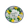 Royal Norfolk Lemon Floral Dinner Plate W/ Blue Rims, 8-in.