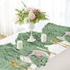 eZAKKA Sage Green Cheesecloth Table Runner, Gauze Boho Rustic Table