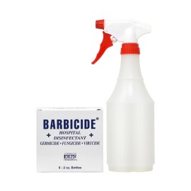Barbicide Plain Red Sprayer 24oz + King Research Barbicide Bullet w/Free Nail File
