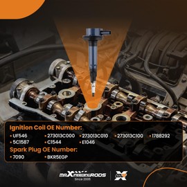 maXpeedingrods UF553 Set of 6 Ignition Coil Pack and Iridium Spark Plugs Fit for Ford Mazda Lincoln 3.5L 3.7L V6, Ignition Coil Kit Replaces UF-553