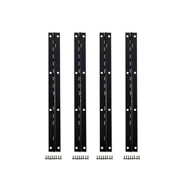 QCAA Solid Brass 180 Degree Piano Hinge with Stainless Steel Screw, 8" x3/4" x0.8mm, Matte Black, 4 Pack, Made in Taiwan