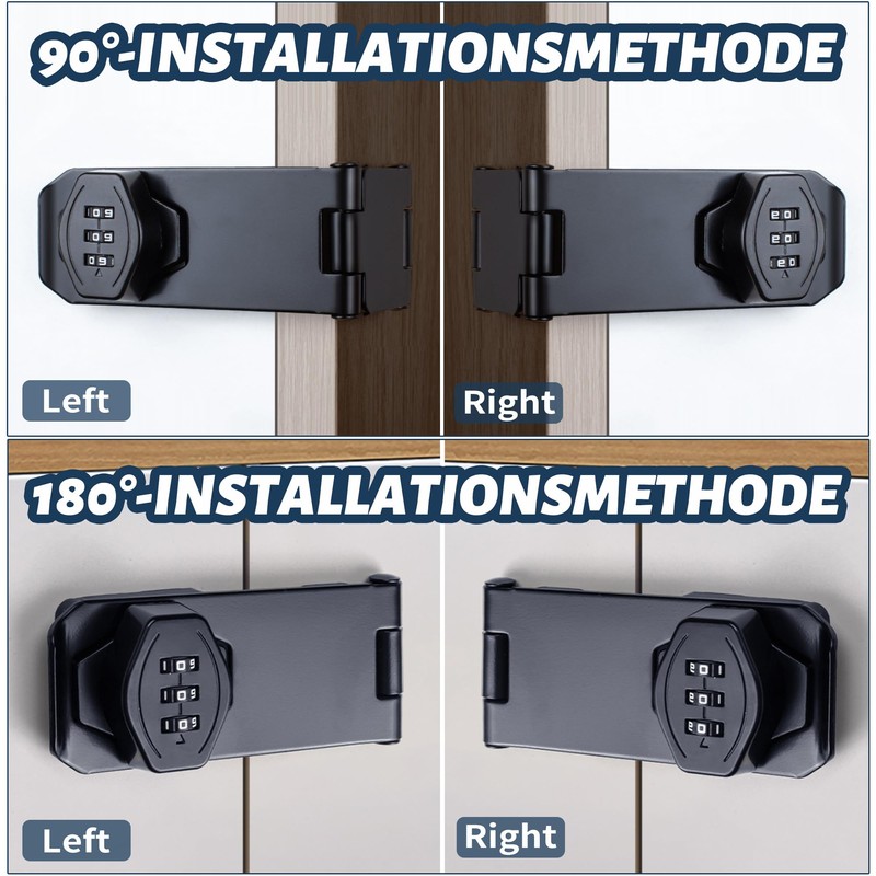 Hasp Lockable 4 Inch Security Hasp, Combination Lock, Door Lock,