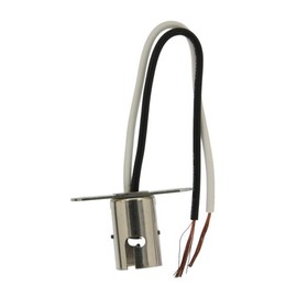 Leviton 905 Base de bayoneta, una pieza, sin llave, incandescente, portalámparas de acero, soporte de soporte, circuito único, plateado