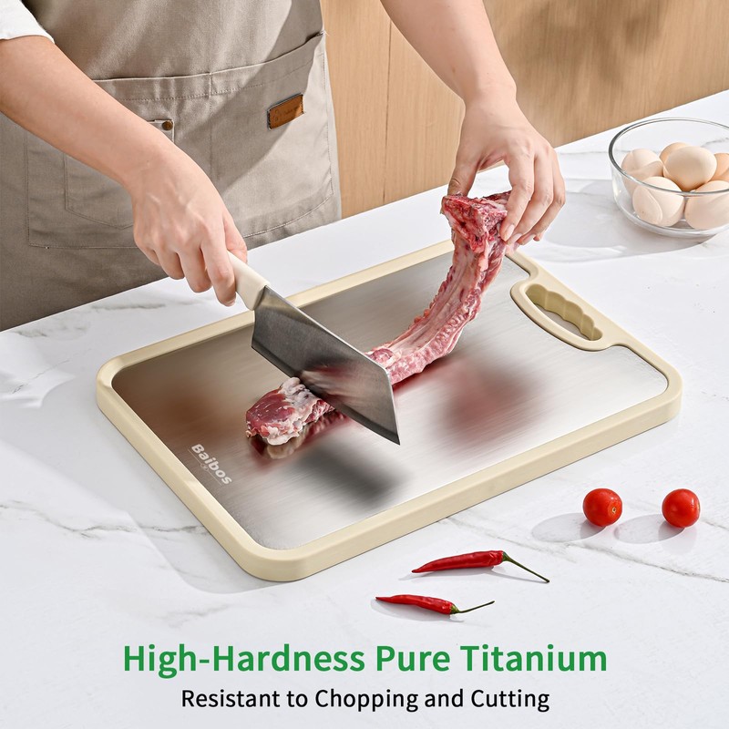 Titanium Cutting Board, Food Grade Cutting Board for Kitchen, Double