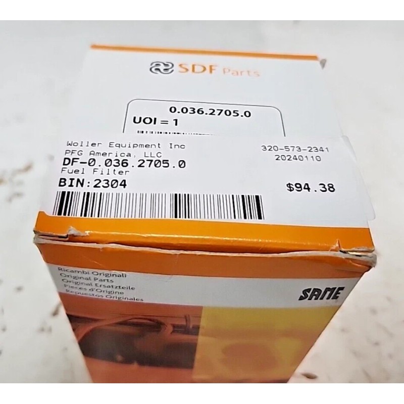 DEUTZ-FAHR Deutz Fahr OEM Fuel Filter DF-0.036.2705.0 for 4070-4100R and