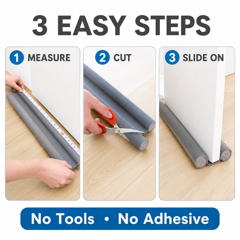 3 Pack EVA Foam Door Draft Stopper Bottom Seal Strip