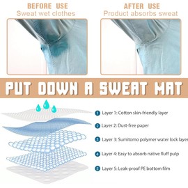 QOWUXHZ Pack of 60 Underarm Pads for Men and Women Against Oversweating the Armpit Sweat-Inhibiting Armpits with 10 Hat Sweatband