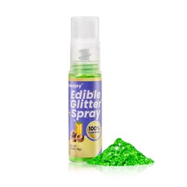 Dazzjoy Green Edible Glitter Spray, 8g, 100% Food Grade, Kosher & Halal, Shimmer Edible glitter for Drinks, Cocktail, Cupcake, Desserts