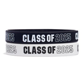 Anderson's Assorted White and Black Class of 2025 Wristband Set, Set of 12, Graduation Gifts
