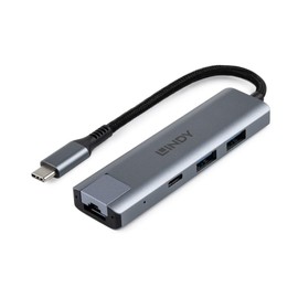 Lindy - USB 3.2 Gen 2 Type C and Gigabit Ethernet Hub