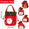 Pack of 4 Christmas Gift Bags, Christmas Drawstring Gift Bag,