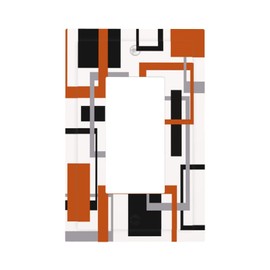 Spshian Outlet Covers Orange Modern Abstract Square Geometric 1 Gang Wall Plate Single Rocker Light Switch Cover Decorative GFCI Receptacle Cover Electrical Switchplate for Bathroom Bedroom Decor