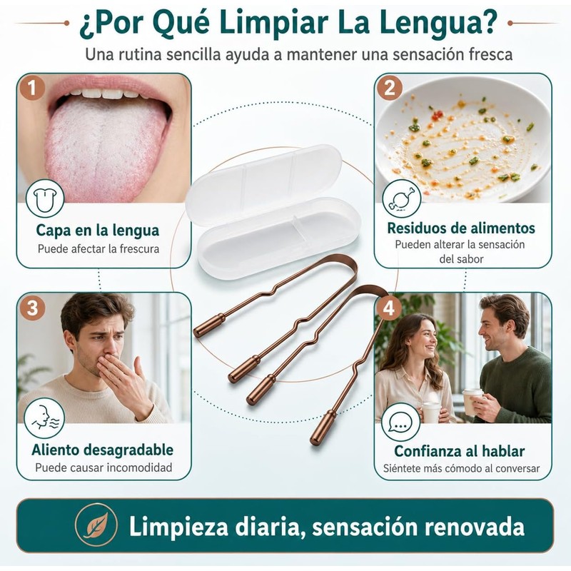 Raspador de Lengua de Acero Inoxidable (Paquete de 2)