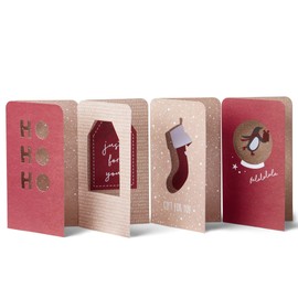 Morgan's Direct Christmas Luxury Money Wallets included With Envelopes Kraft Assorted Designs - Pack of 4 - Made from 100% recycled paper