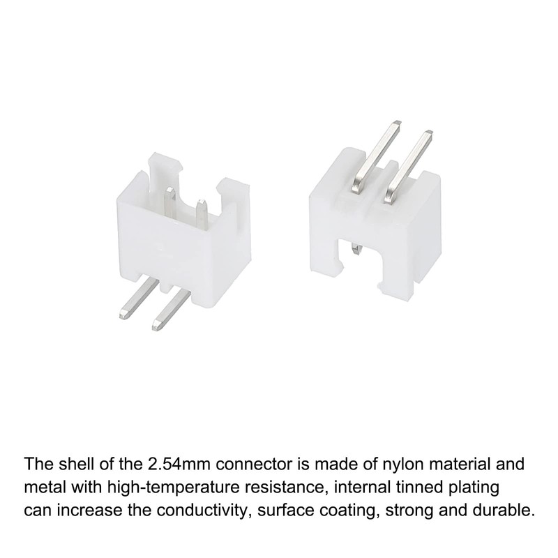 sourcing map 2.54mm Connector 2 Pin Male Adapter Right Angle