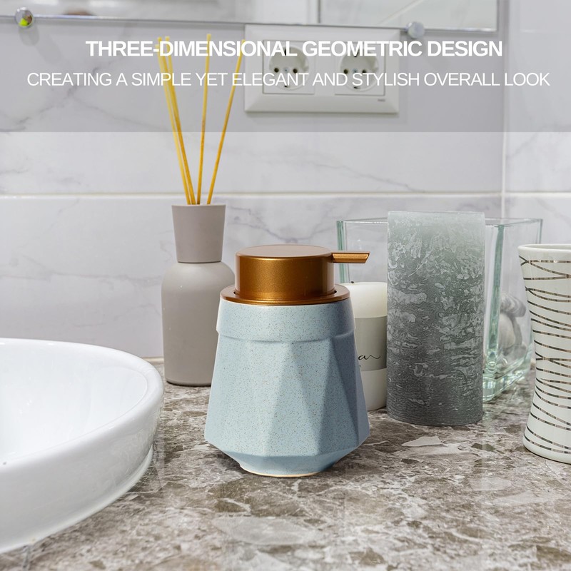 Luxflowing Ceramic Foaming Hand Soap Dispenser with Pump, Featuring Artistic