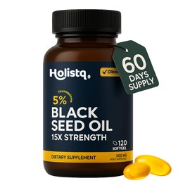Black Seed Oil Organic Cold Pressed Capsules 120 Softgels - Nigella Sativa Black Cumin Seed Oil, 5% Thymoquinone, Vegan Omega 3 6 9, for Adult Immune and Brain Support Organic Cold Pressed Supplement