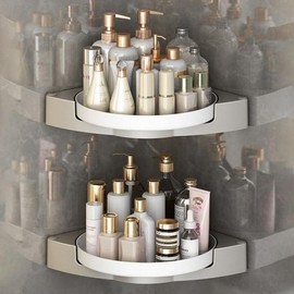 360 degree rotating bathroom shelf 2 pieces set