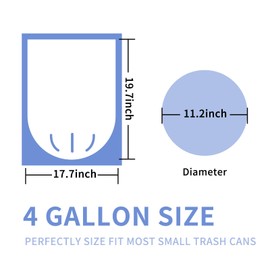 kryrinl Bolsas de basura fuertes de 4 galones, bolsas de basura para baño, bolsas de plástico pequeñas para el hogar, oficina, cocina, recámara, transparente