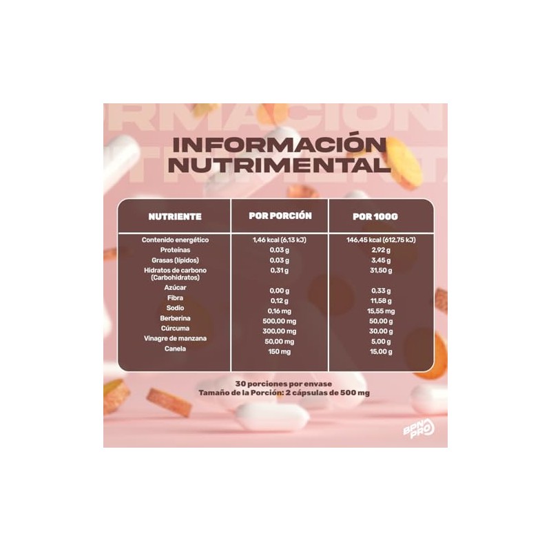 BPN PRO Berberina HCl 500mg | Apoyo al Metabolismo y