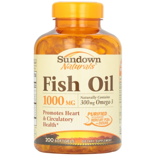 Sundown, Fish Oil 1000 Mg Softgels, 200 ct
