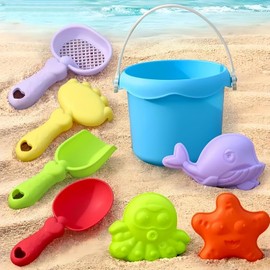 ENVR 31 Piezas Juguetes de Playa para Niños, Alberca con Bolsa de Malla Set de Juguetes de Playa, Juguetes para Alberca Niños, Cochecito de Playa, Para Fiestas en la Playa