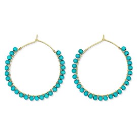Benevolence LA Women's Turquoise Hoop Earrings - Fashion Accessory
