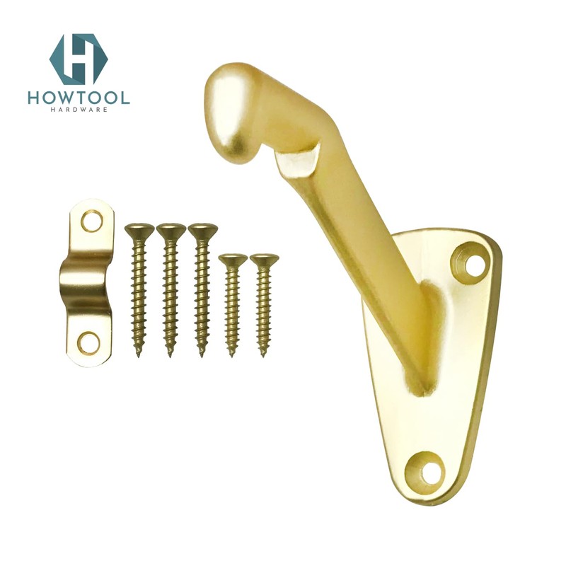 Handrail Bracket Heavy Duty Champagne Brass V Style, 3 Pack