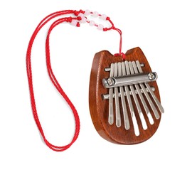 Mini Kalimba Thumb Piano 8 Keys Portable Piano Pendant Premium Wood Mini Finger Piano Finger Percussion Instrument Finger Music Box Beginner Set for Kids Adults Beginners Oval Heart Portable Bear Cat