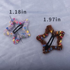 Star Hair Clips Fluffy Snap Hair Clips for Women Thick Hair Barrettes for Thin Long Hair Accessories for Girls Women Vintage Hair Clips Non Slip Hollow Star Hair Clips Colorful Hair Clip 2 Pack