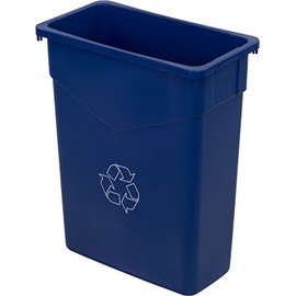 Carlisle (342015REC14) Trimline Rectangular Recycle Containers, Set of 4 (15-Gallon, Polyethylene, Blue)