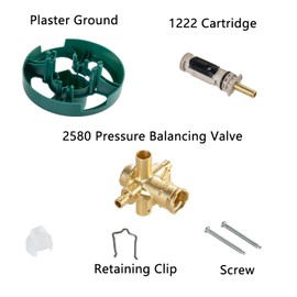 Compatible with Moen 2580 Posi-Temp Pressure-Balancing Shower Valve - 1/2-Inch PEX/Crimp Connection, Brass Construction, with 1222 Cartridge