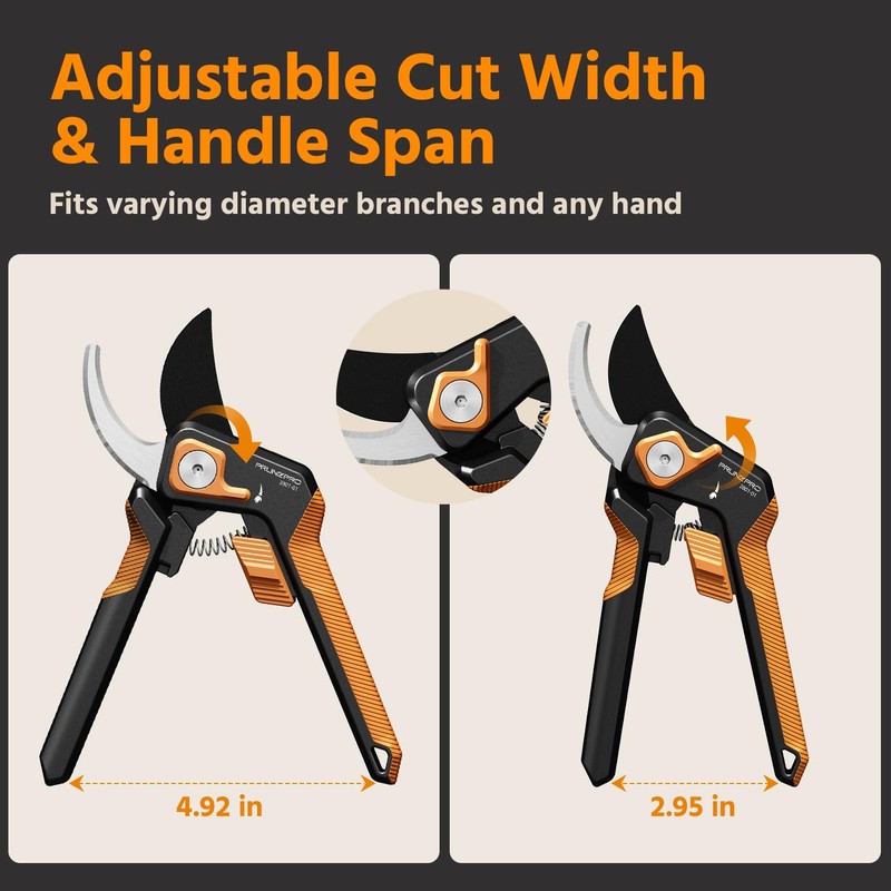 PrunePro Pruning Shears Gardening Scissors Set Professional Hand Pruner Sharp