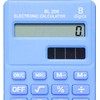 Blue Basic Standard Calculators Mini Digital Desktop Calculator, Solar Power