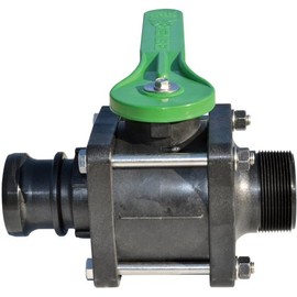 Green Leaf VFMT204FP Polypropylene Bolted Ball Valve, Full Port, 2" NPT Female