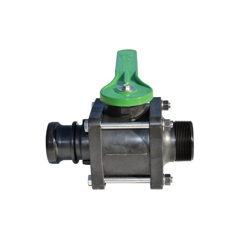 Green Leaf VFMT204FP Polypropylene Bolted Ball Valve, Full Port, 2"