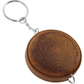 UPKOCH Tape Measure Vintage Leather Measuring Tape for Body Fabric Measurement Mini Retractable Soft Sewing Tape Measure with Keychain for Cloth Tailor Knitting Craft 1.5m
