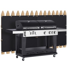 FIREWESS Heat Shield Behind Grill 3'x10' Heat Shield Mat for Wall, Deck Fence, Railing, Grill and Refrigerator, Heavy Duty Fireproof Cover and Screen Protect Deck Railing from Grill