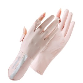 SUJAYU UV Protection Gloves Driving Gloves Women Sun Protection, Thin Full Finger UV Glove Sun Glove Cycling Glove for Women (Pink)