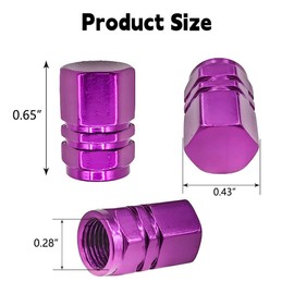 QKWL 12PCS Tire Valve Caps, Valve Stem Caps, Tire Valve Stem Caps, Easy to Install, Strong Sealing, Beautiful Appearance, HR415 is Suitable for Various Vehicle Valves (Purple)