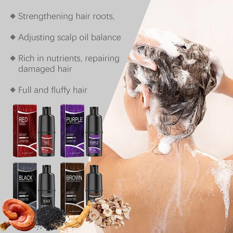 Hair Dye Shampoo Purple (Black)