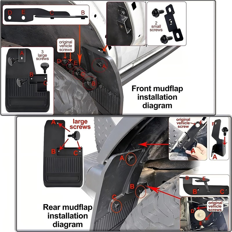 Mud Flaps for Ford Bronco 2021-2026 Front and Rear Splash