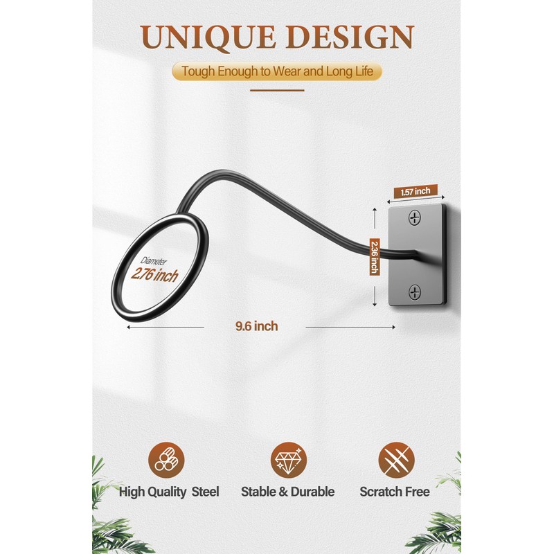 Cinati Cowboy Hat Rack for Wall, 4 Pack Cowboy Hat